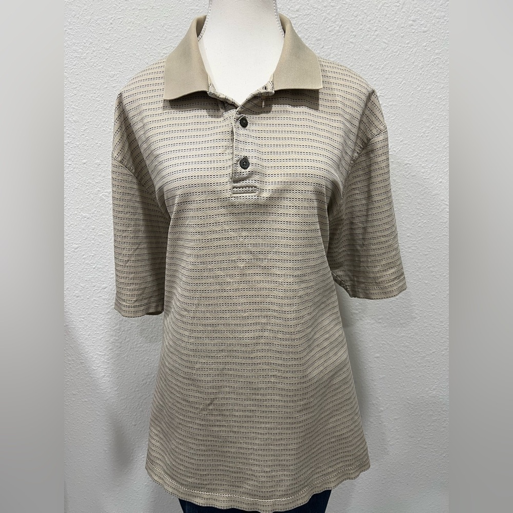 GRAND SLAM Performance Tan Short Sleeve Polo Shirt EUC